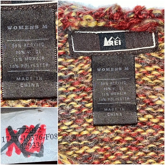 REI Cassal Sweater Hooded Pull over Women's Size Medium Orange Multicolored Yarn - Picture 14 of 15